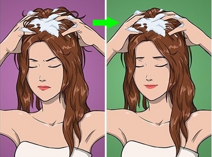 Không chà xát mạnh khi gội đầu