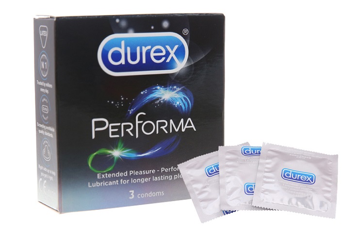 Bao cao su chống xuất tinh sớm Durex Performa có tốt không? Giá bán