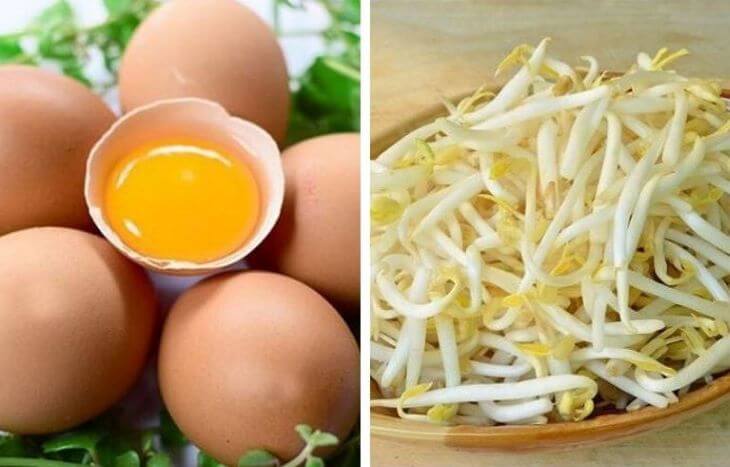 Trứng gà luộc trộn giá đỗ cũng là một món ăn rất tốt để cải thiện sinh lý nam