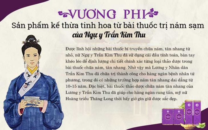 Bộ sản phẩm Vương Phi kế thừa bài thuốc dưỡng nhan của nữ ngự y Trần Kim Thu